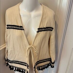 Zara Cream Textured Knit Top